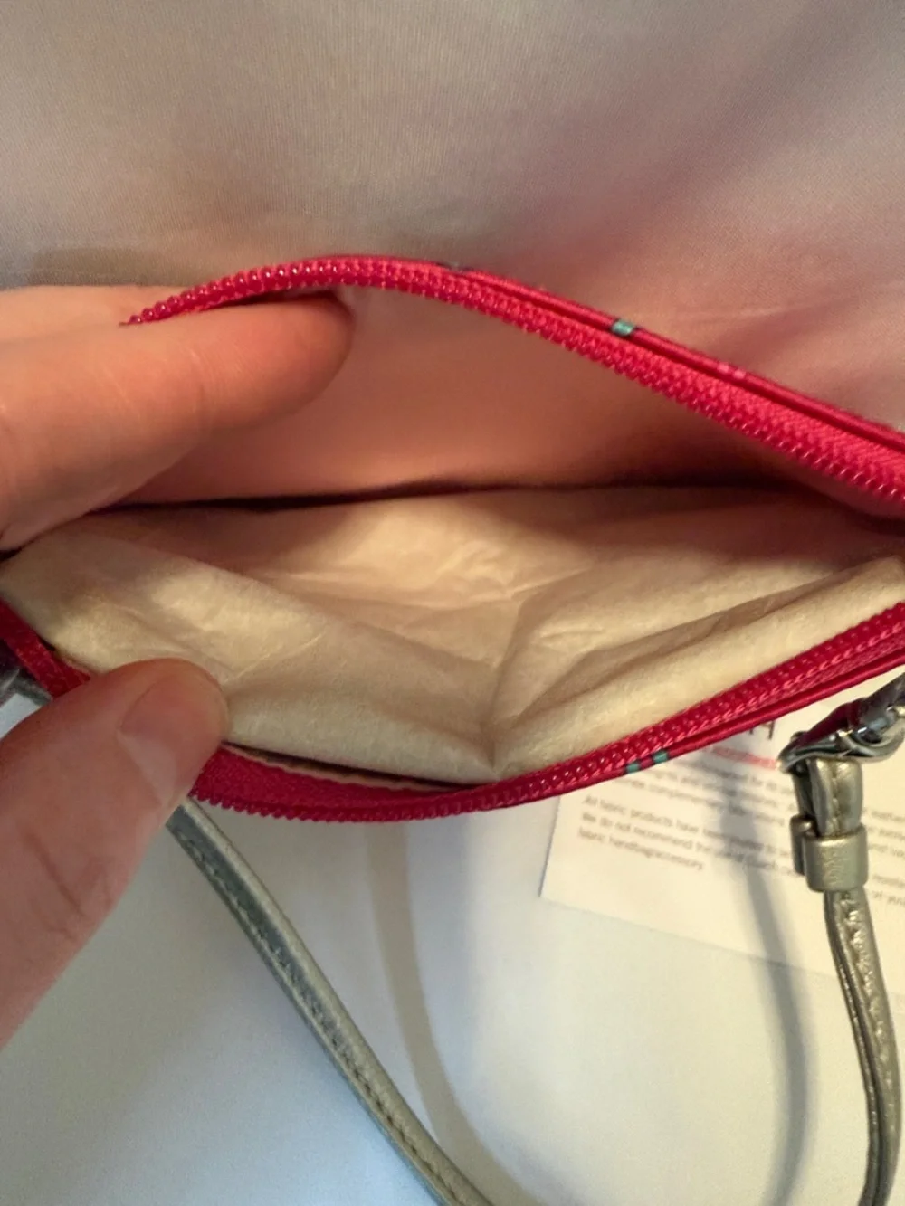 NWT Vintage Coach Hot Pink Script Logo Wristlet Y2K Multicolor - Picture 6 of 9